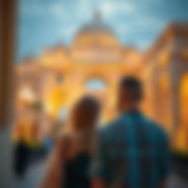 Cultural Exploration in Dubai Couple exploring the cultural heritage sites of Dubai