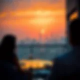 Stunning sunset view over the Dubai skyline