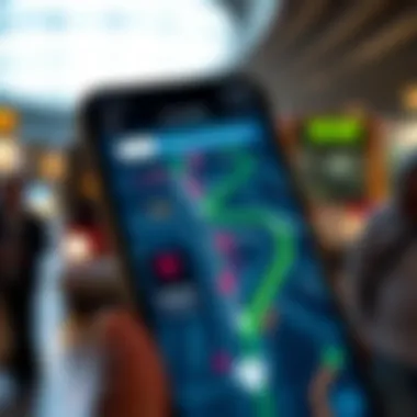 Transport Application Interface in Dubai Modern transport app interface showcasing routes