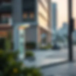 Modern EV charging station in urban setting