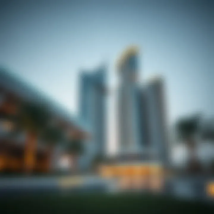 Detailed architectural design of Burj Daman showcasing modern aesthetics