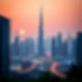 Stunning view of Burj Daman against the Dubai skyline