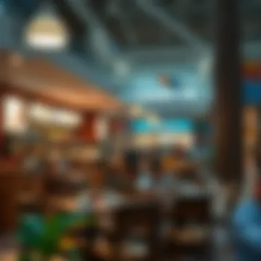 Budget Dining Experiences in Malls A cozy food court in a mall offering a variety of budget dining options