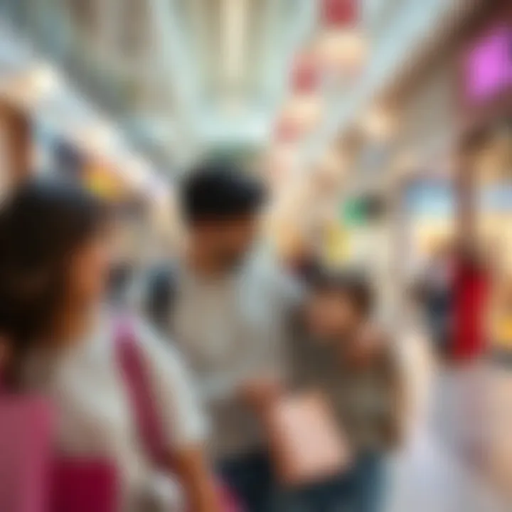 Family-Friendly Shopping Environment A family enjoying a shopping day out in an affordable Dubai mall