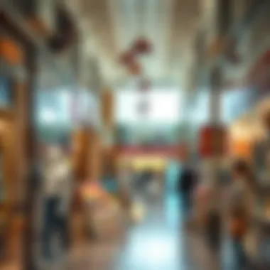 Diverse Shopping Avenues in Dubai A vibrant shopping scene inside a budget-friendly mall in Dubai showcasing diverse products