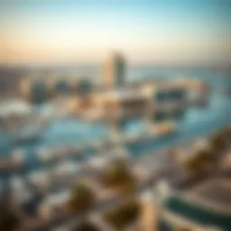 Panoramic view of Al Bandar Marina showcasing waterfront properties