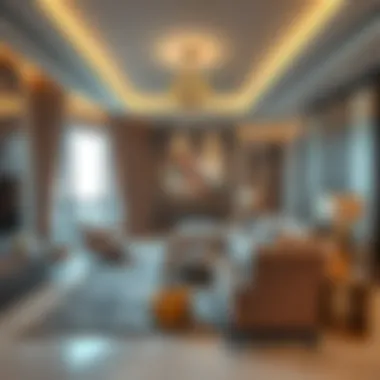 Interior of Al Fahad Tower 1 Luxurious interior design of a unit in Al Fahad Tower 1