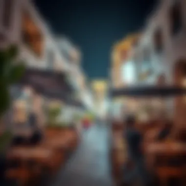 Cafes and Dining in Al Mamoura Trendy cafes and restaurants lining the streets of Al Mamoura