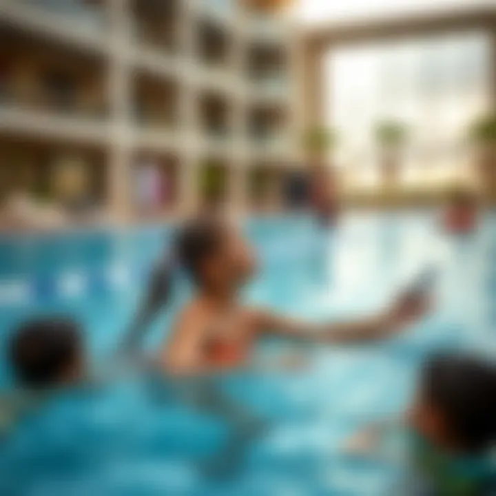 Families Enjoying Time at Al Mamzar Swimming Pool Families engaging in fun-filled moments at the Al Mamzar Swimming Pool