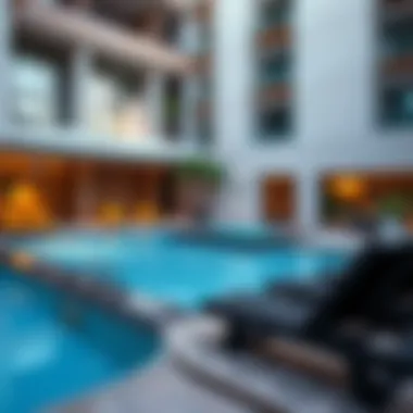 Amenities available at Al Narah Apartments, including a pool and gym