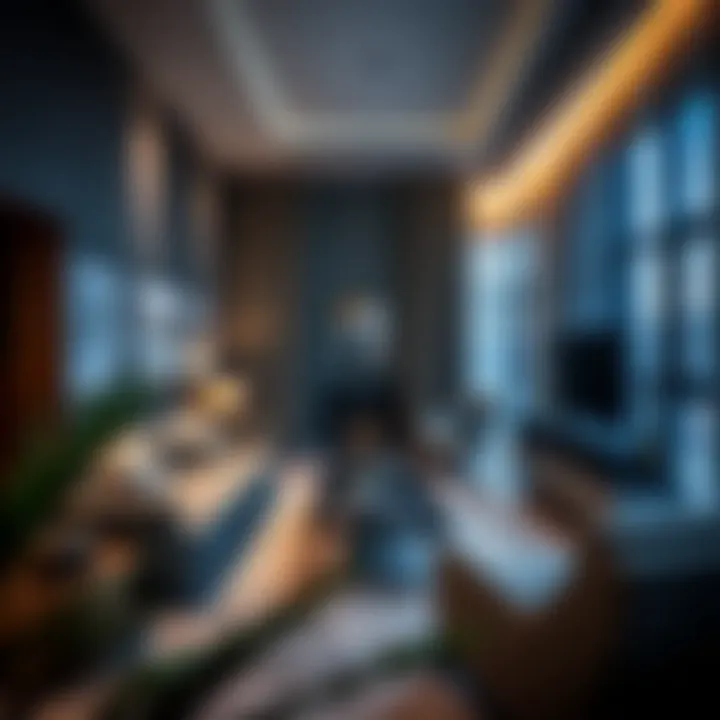 Luxurious living room interior of an apartment in Al Narah