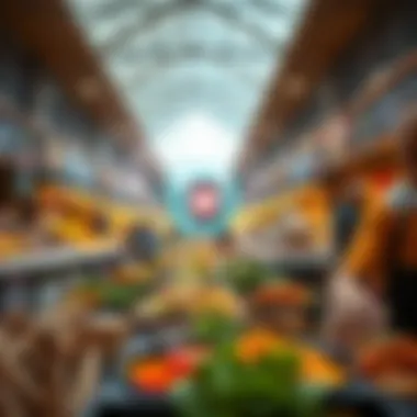 Diverse food offerings representing global cuisines