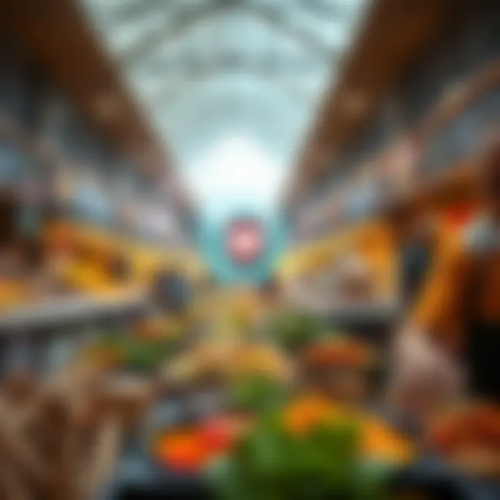 Diverse food offerings representing global cuisines