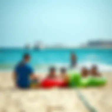 Leisure Activities at Al Qurm Beach Families enjoying leisure activities at Al Qurm Beach