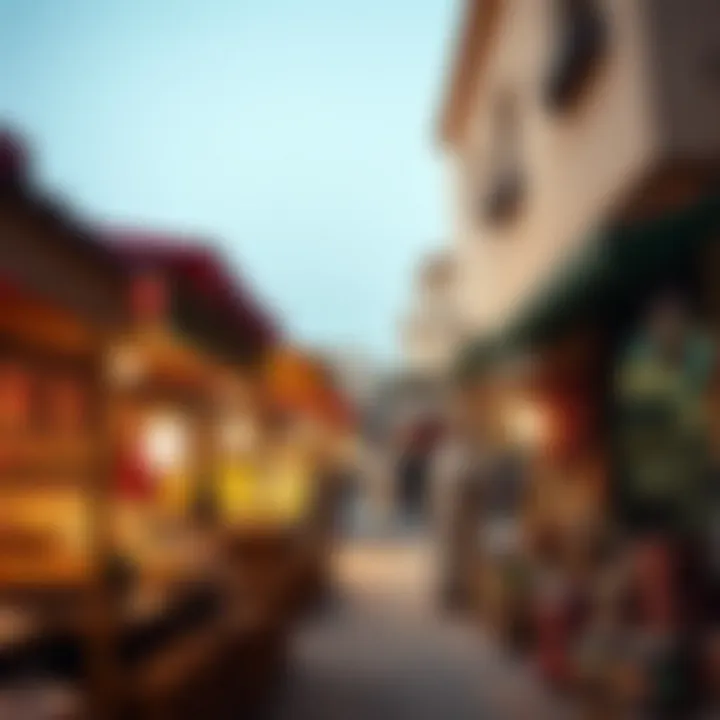 Vibrant community market in Al Ruwaya filled with local artisans
