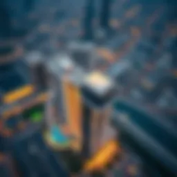 Aerial view of the Al Tayer Building highlighting its modern architecture