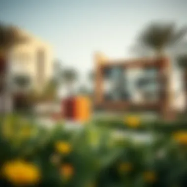 Artistic Features in Al Wasl Box Park Art installations and modern architecture blending harmoniously in the park