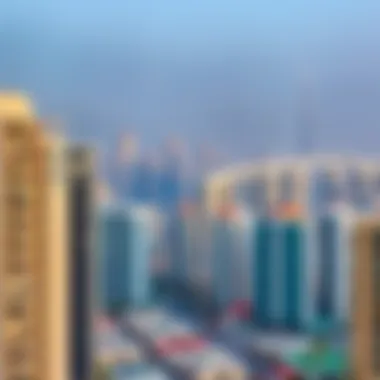 Dubai Skyline Featuring Residential Buildings View of iconic Dubai skyline highlighting residential buildings