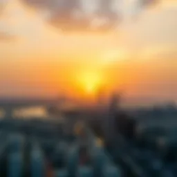 Stunning skyline of الرابية الخضراء البرشاء رقم at sunset