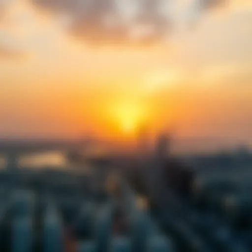 Stunning skyline of الرابية الخضراء البرشاء رقم at sunset