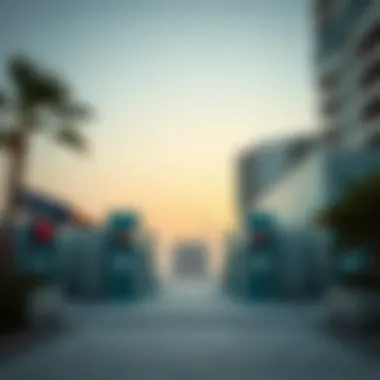 Urban Planning and Beach Access in Dubai A conceptual design of urban planning in Dubai featuring beach access points.