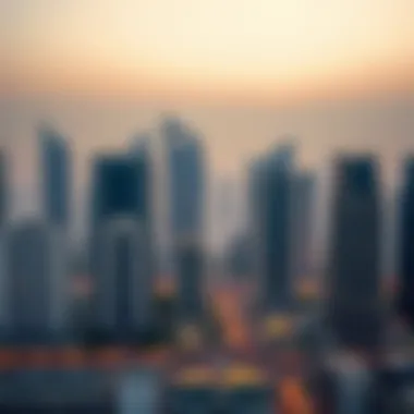 Breathtaking Business Bay Skyline Business Bay skyline showcasing residential buildings