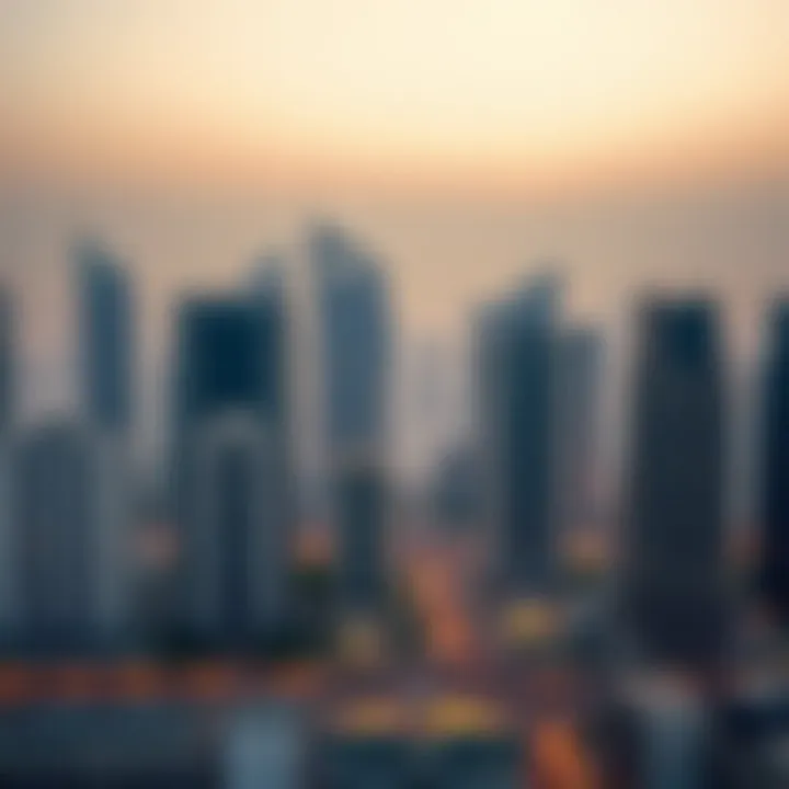 Breathtaking Business Bay Skyline Business Bay skyline showcasing residential buildings