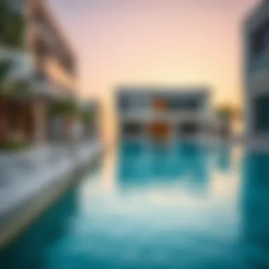 Modern architectural design of luxury properties on Blue Water Island