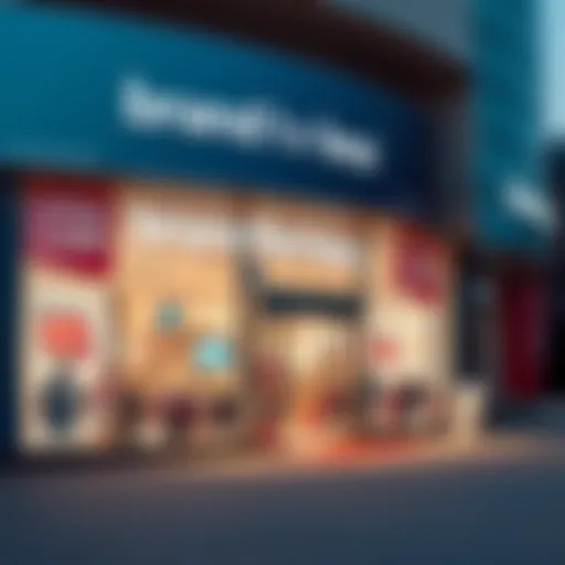 Vibrant exterior of Brand for Less store in City Center Deira showcasing enticing promotions