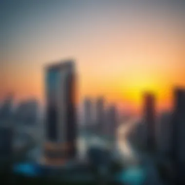 Churchill Towers Skyline at Sunset Stunning view of Churchill Towers skyline at sunset