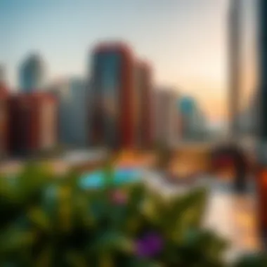 Dynamic urban backdrop of Dubai