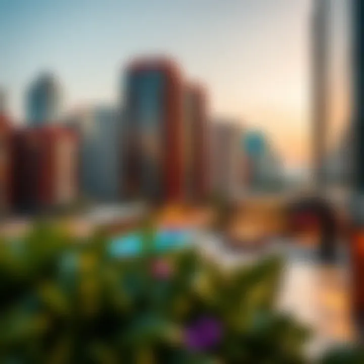 Dynamic urban backdrop of Dubai