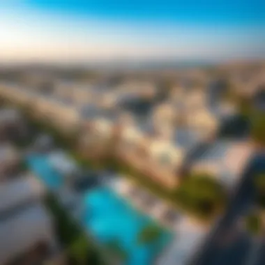 Aerial View of Villa Communities in Dubai Aerial view of Dubai featuring villa communities