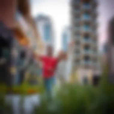 Property Exploration A couple exploring a beautiful property together in Business Bay.