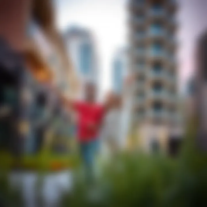 Property Exploration A couple exploring a beautiful property together in Business Bay.