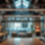 Modern coworking space interior with creative decor