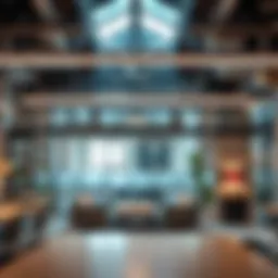 Modern coworking space interior with creative decor