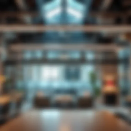 Modern coworking space interior with creative decor