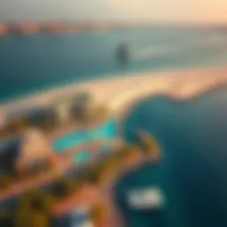 A stunning aerial view of Creek Beach showcasing its unique waterfront layout