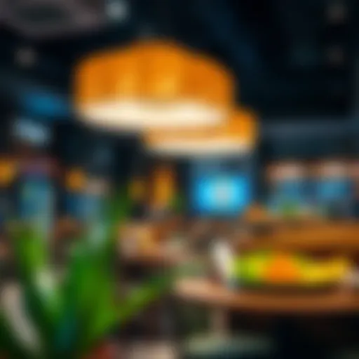 Vibrant dining area showcasing diverse culinary offerings