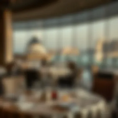 Elegant Fine Dining Experience An elegant table set for fine dining at a gourmet restaurant overlooking the marina