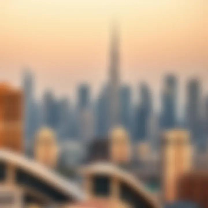 Breathtaking skyline view of Downtown Dubai showcasing iconic structures