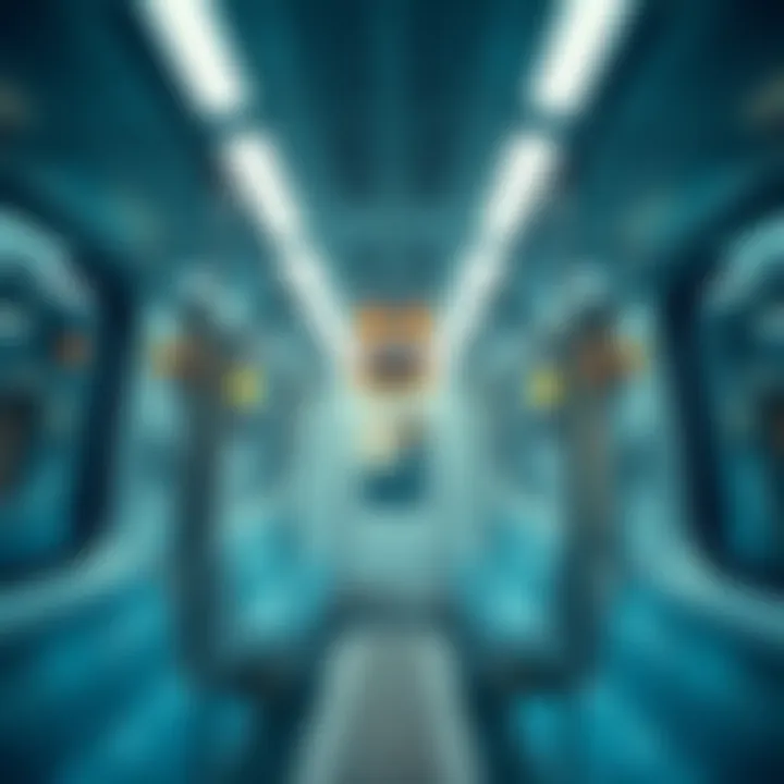 Interior of a Dubai Airport Freezone Metro train