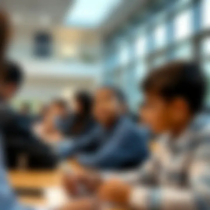 Students engaged in extracurricular activities