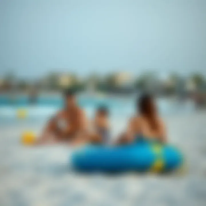 Family enjoying leisure activities on Mamzar Beach
