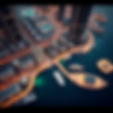 Dubai Marina: An Aerial Masterpiece Aerial view of Dubai Marina with stunning waterfront