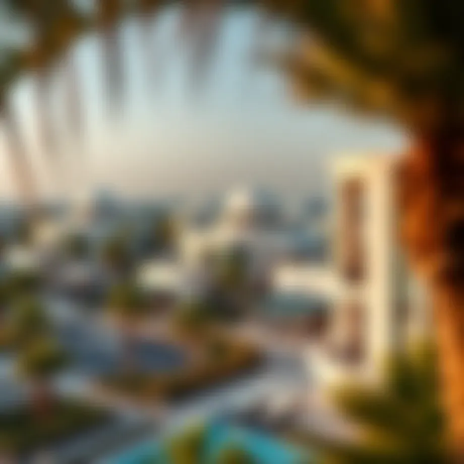 Aerial view of Palm View showcasing luxurious villas