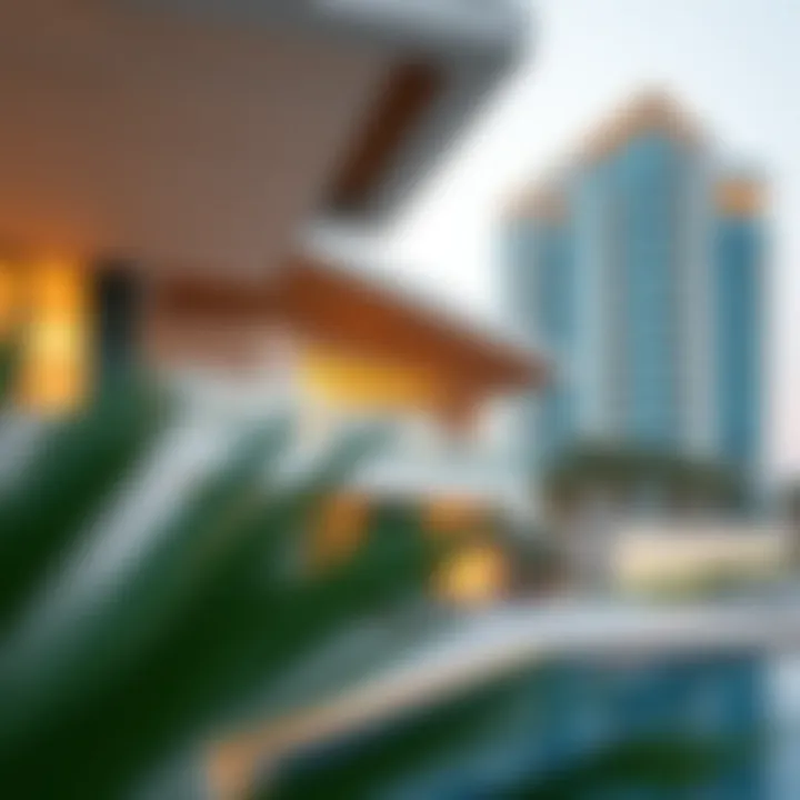 Architectural details of Palm View's modern structures