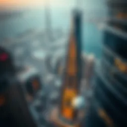 Aerial view of Dubai's tallest building showcasing its unique architectural design