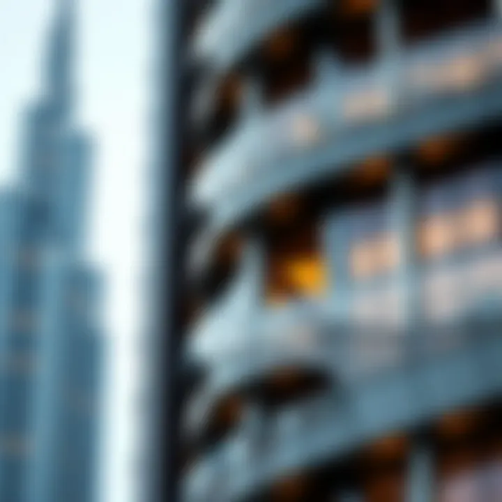 Close-up of Facade Innovations Close-up of the building's intricate facade highlighting engineering innovations